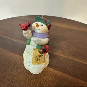 Hallmark 2000 Snowman with Cardinals Ornament – Birdseed Winter Keepsake